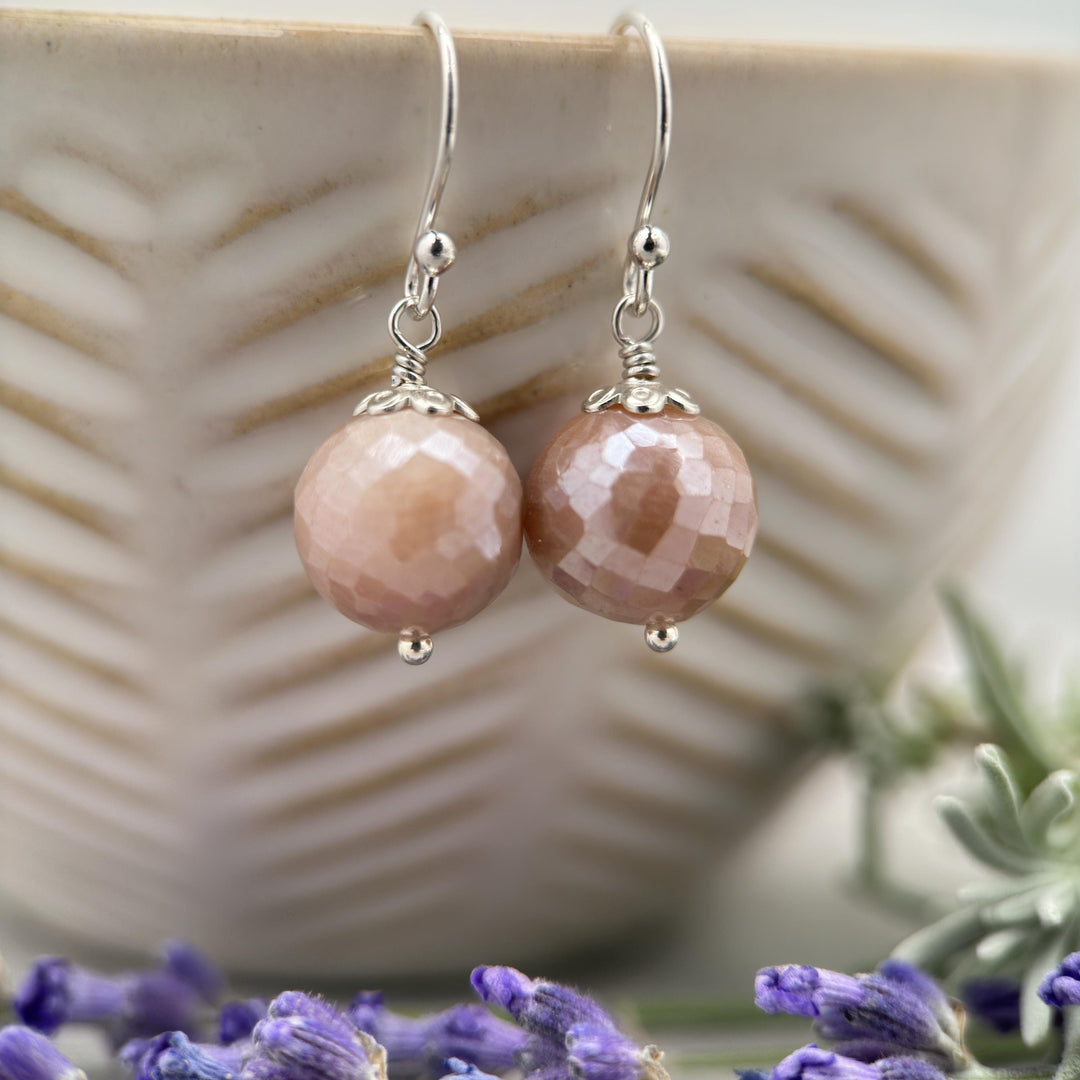 Mystic Moonstone and Sterling Silver Earrings - SunlightSilver