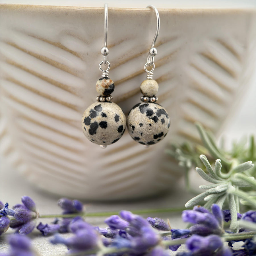 Dalmatian Jasper Earrings - SunlightSilver