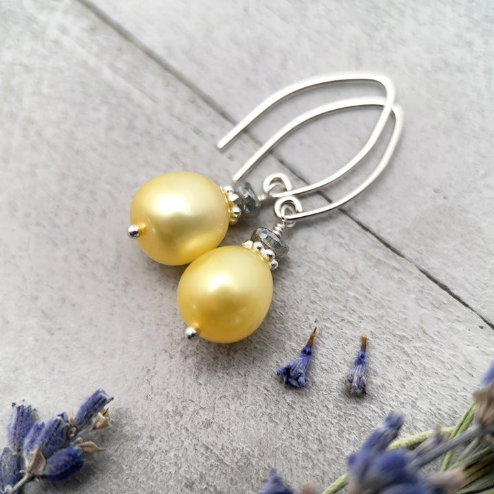 Yellow and Gray Earrings - SunlightSilver