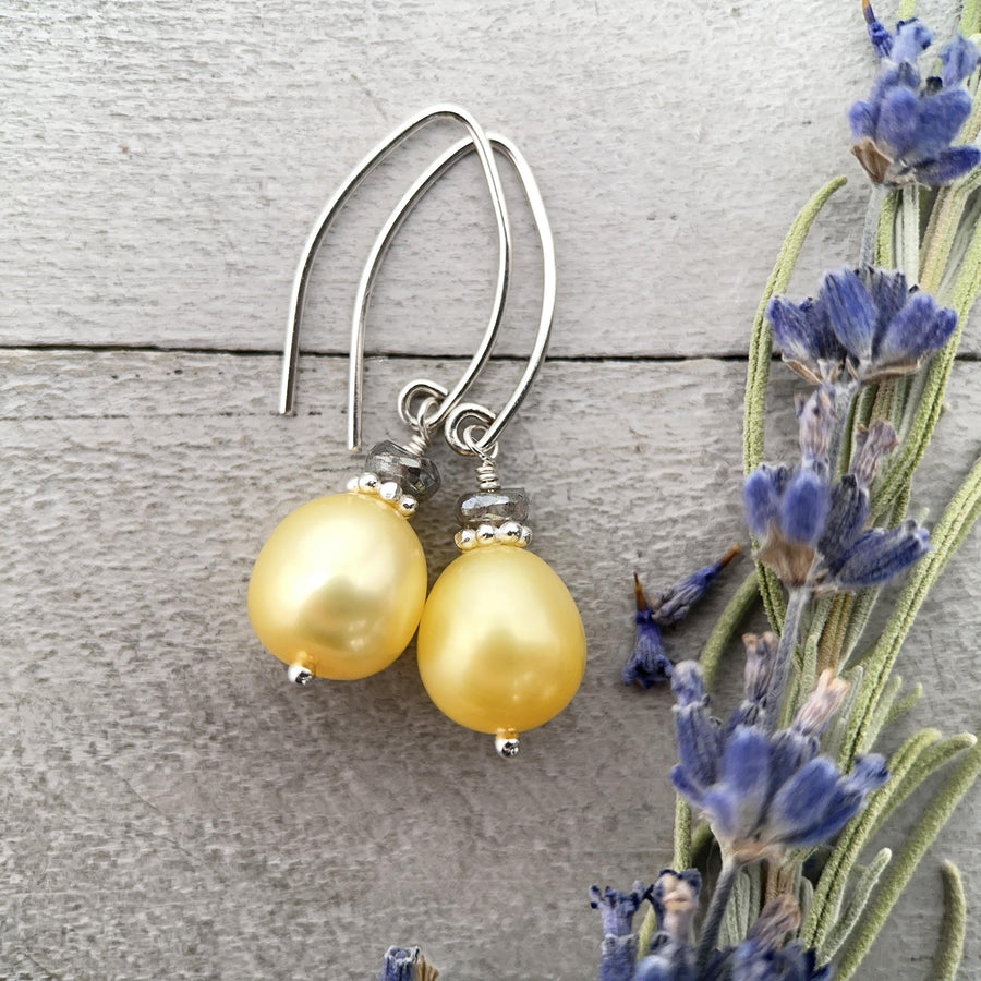 Yellow and Gray Earrings - SunlightSilver