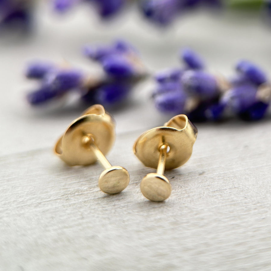 Dot Stud Earrings in 14K Yellow Gold Fill - SunlightSilver
