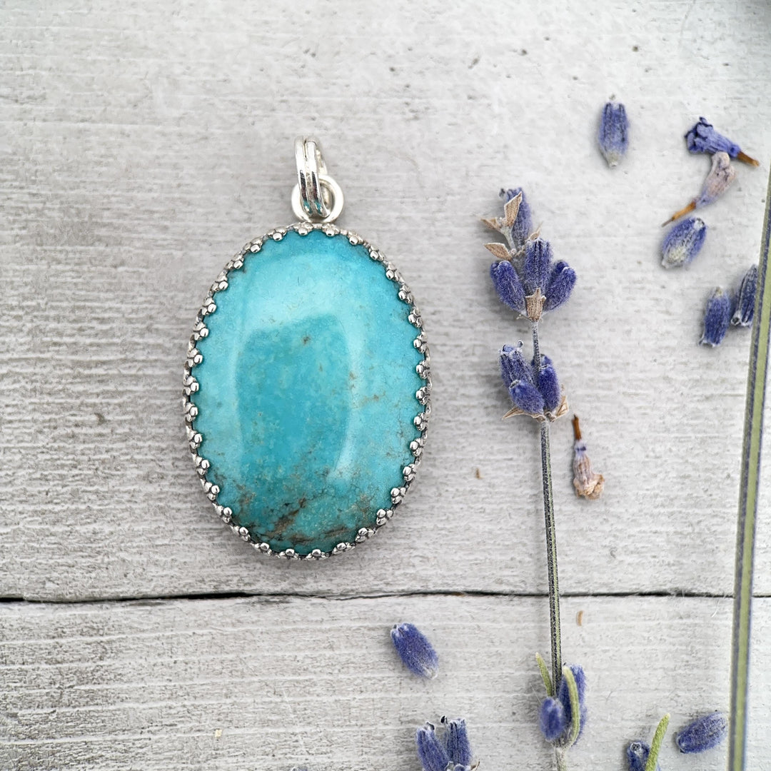 Arizona Kingman Turquoise and Sterling Silver Pendant - SunlightSilver