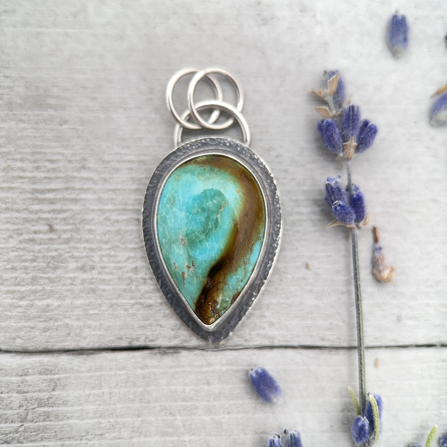 Turquoise and Sterling Silver Pendant - SunlightSilver