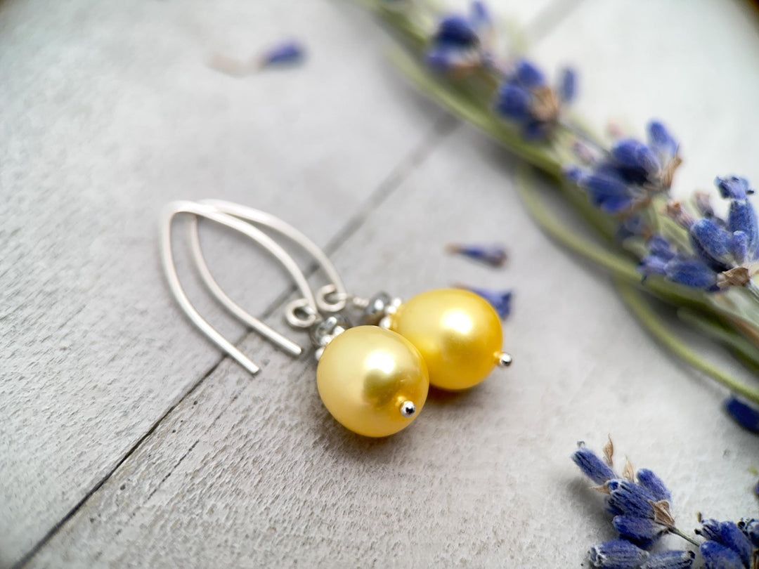 Yellow and Gray Earrings - SunlightSilver