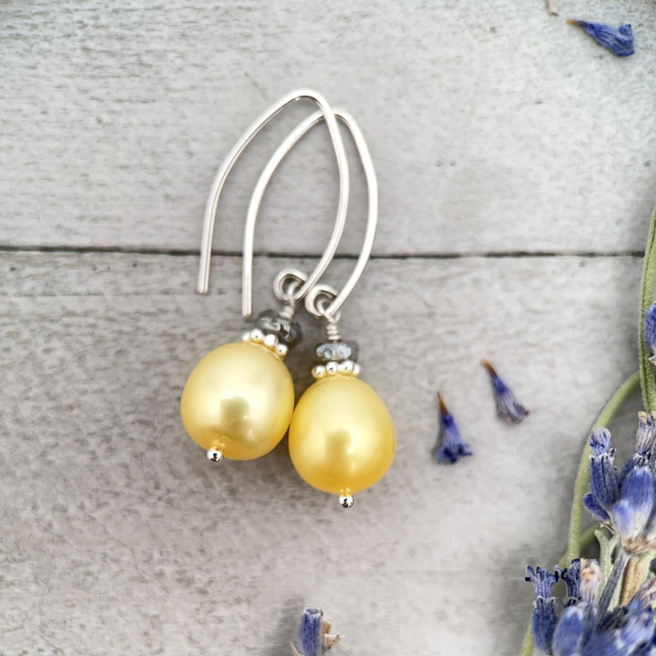 Yellow and Gray Earrings - SunlightSilver