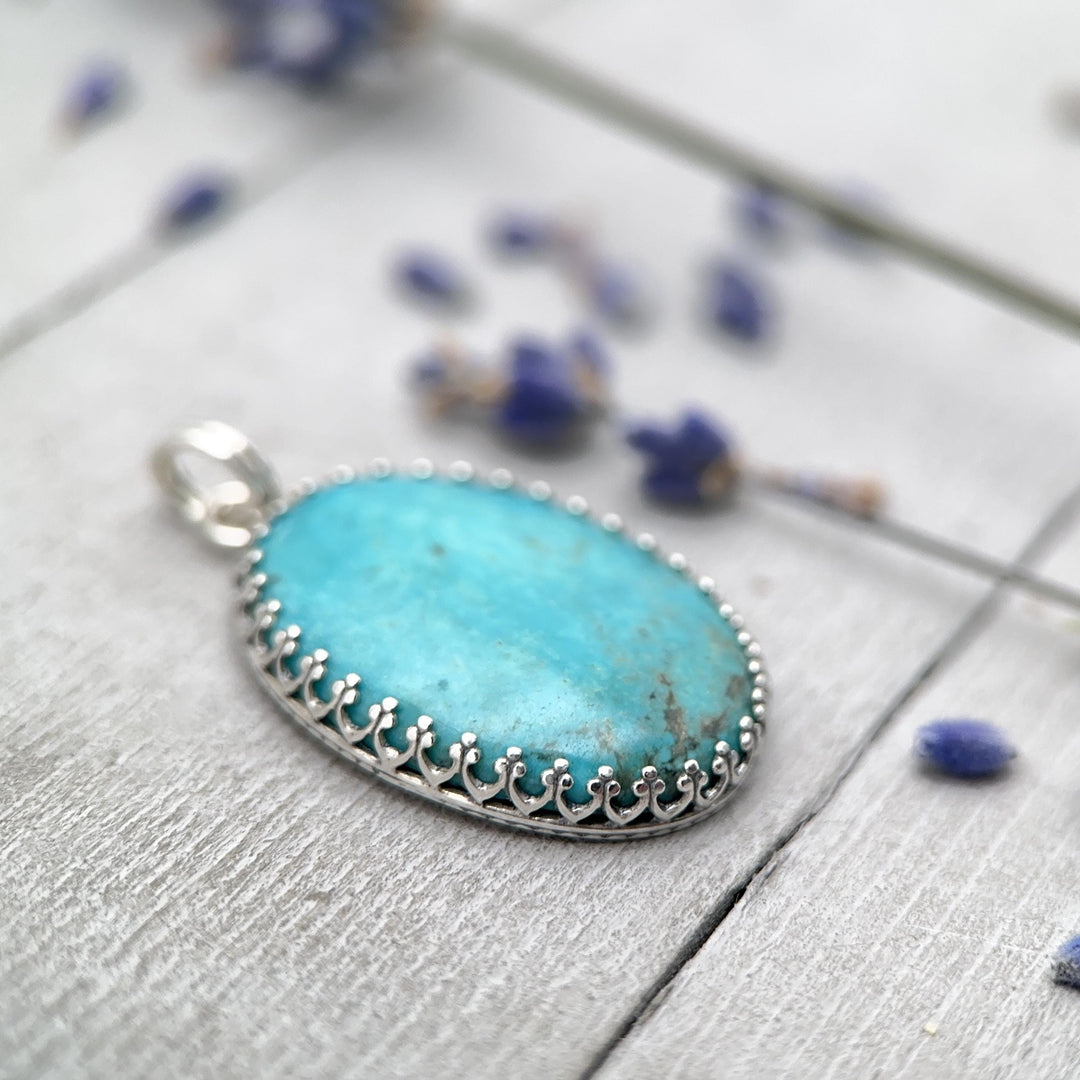 Arizona Kingman Turquoise and Sterling Silver Pendant - SunlightSilver