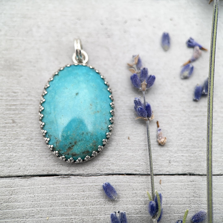 Arizona Kingman Turquoise and Sterling Silver Pendant - SunlightSilver