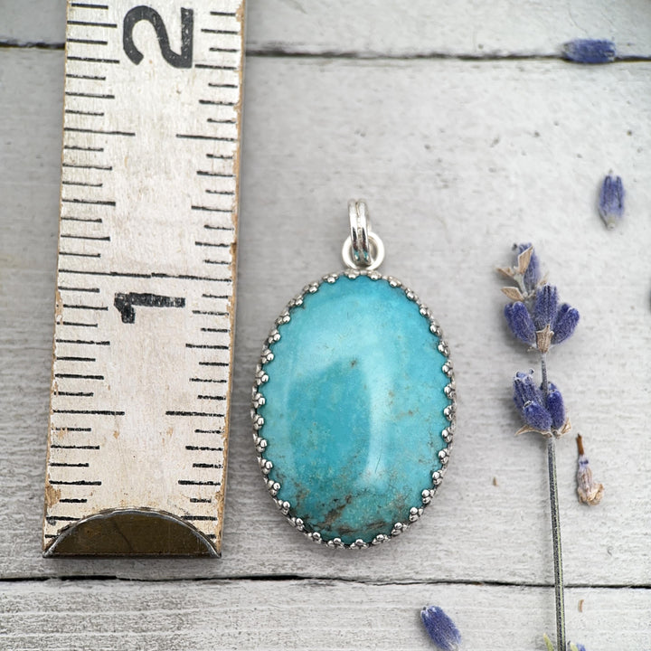 Arizona Kingman Turquoise and Sterling Silver Pendant - SunlightSilver