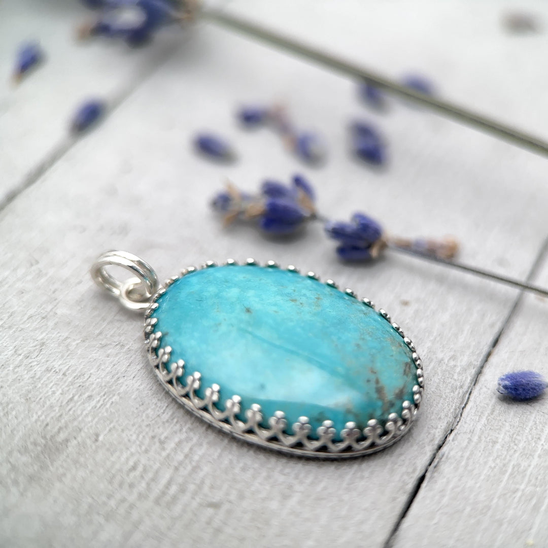 Arizona Kingman Turquoise and Sterling Silver Pendant - SunlightSilver