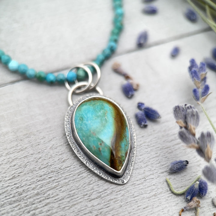 Turquoise and Sterling Silver Pendant - SunlightSilver