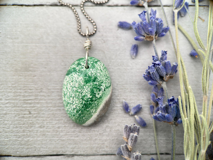 Utah Lucin Variscite and Sterling Silver Pendant Necklace - SunlightSilver