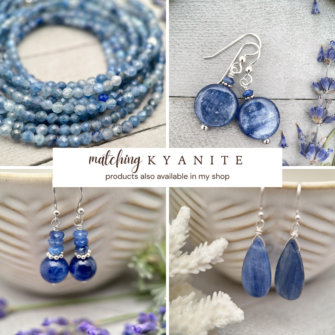 Blue Kyanite and Sterling Silver Earrings - SunlightSilver