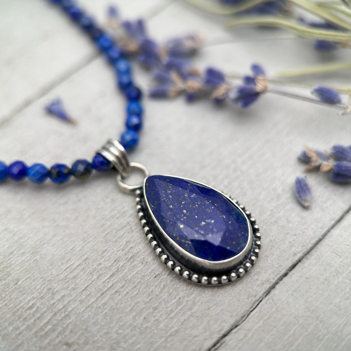 Lapis Lazuli and Solid 925 Sterling Silver Pendant - SunlightSilver