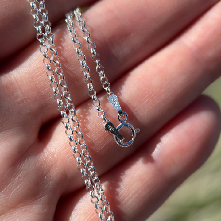 Sterling Silver Rolo Chain – 2mm Delicate Necklace, Solid 925 Silver Jewelry Italian - SunlightSilver