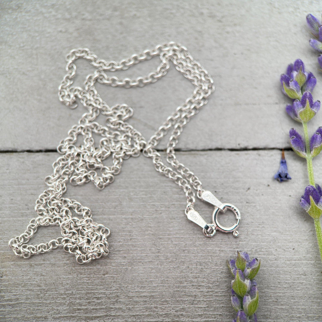 Sterling Silver Rolo Chain – 2mm Delicate Necklace, Solid 925 Silver Jewelry Italian - SunlightSilver