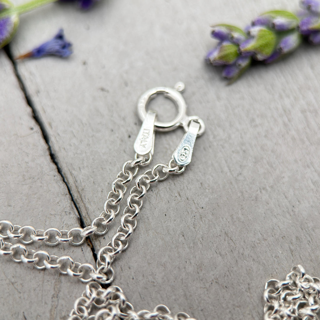 Sterling Silver Rolo Chain – 2mm Delicate Necklace, Solid 925 Silver Jewelry Italian - SunlightSilver