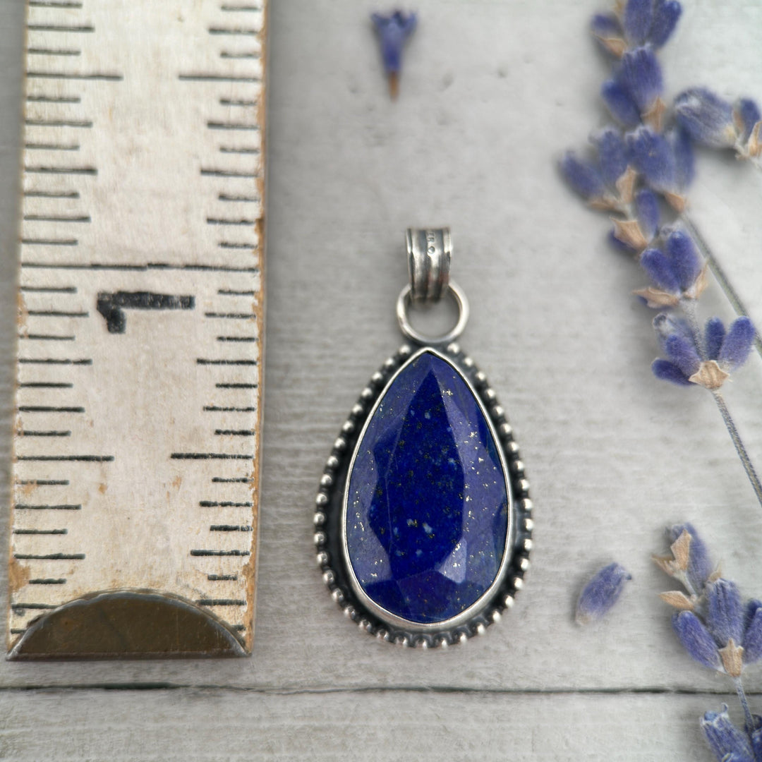 Lapis Lazuli and Solid 925 Sterling Silver Pendant - SunlightSilver