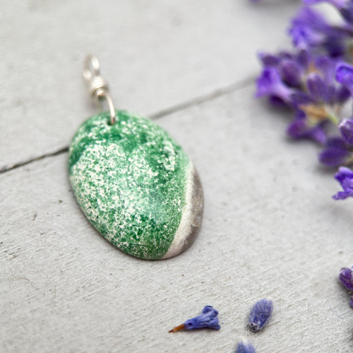 Utah Lucin Variscite and Sterling Silver Pendant Necklace - SunlightSilver