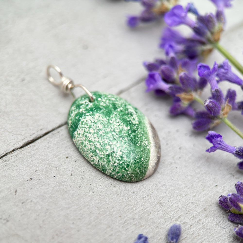 Utah Lucin Variscite and Sterling Silver Pendant Necklace - SunlightSilver