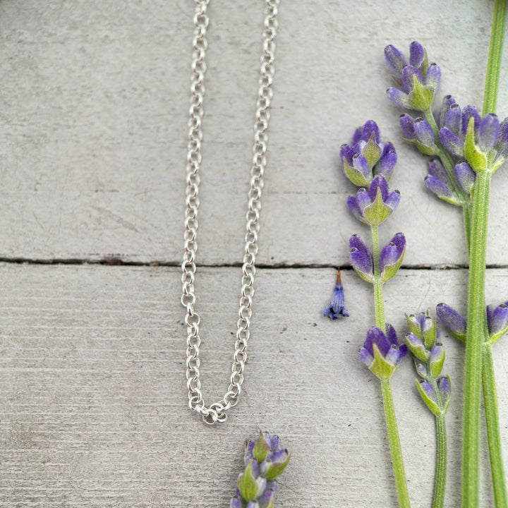 Sterling Silver Rolo Chain – 2mm Delicate Necklace, Solid 925 Silver Jewelry Italian - SunlightSilver