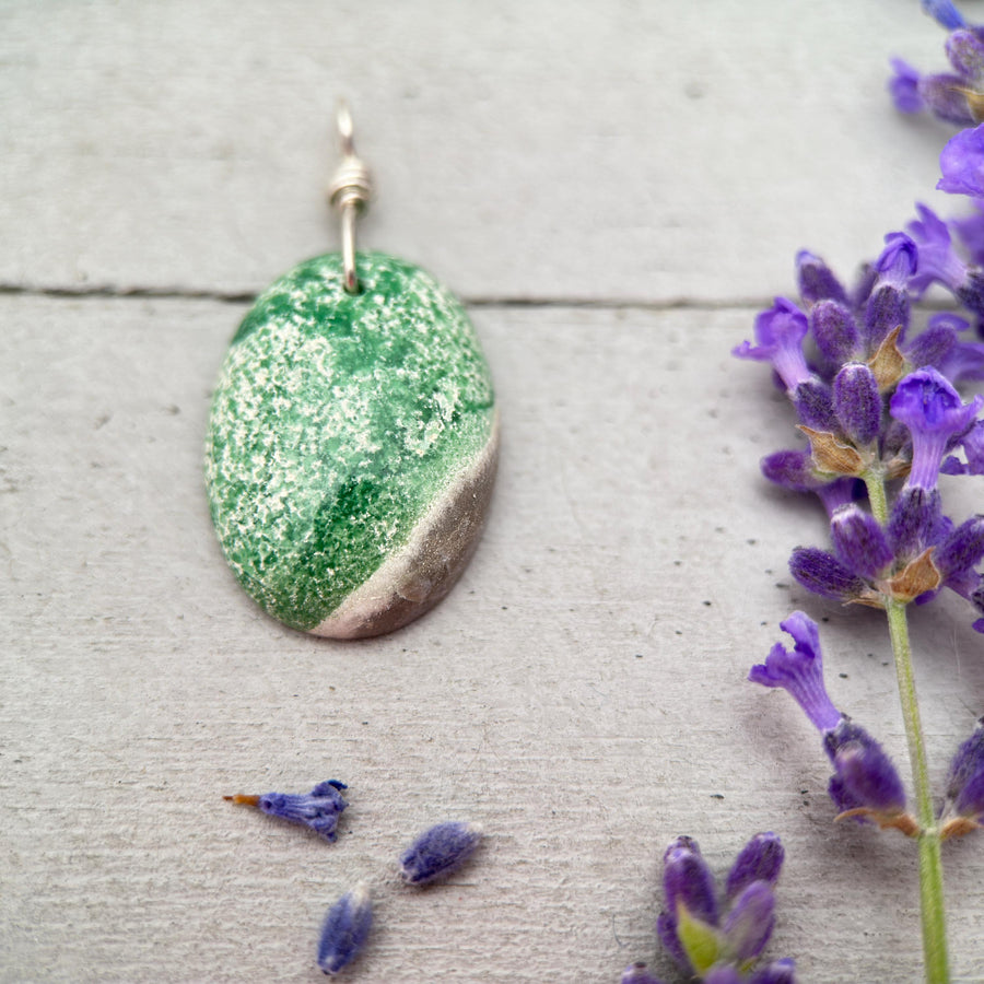 Utah Lucin Variscite and Sterling Silver Pendant Necklace - SunlightSilver