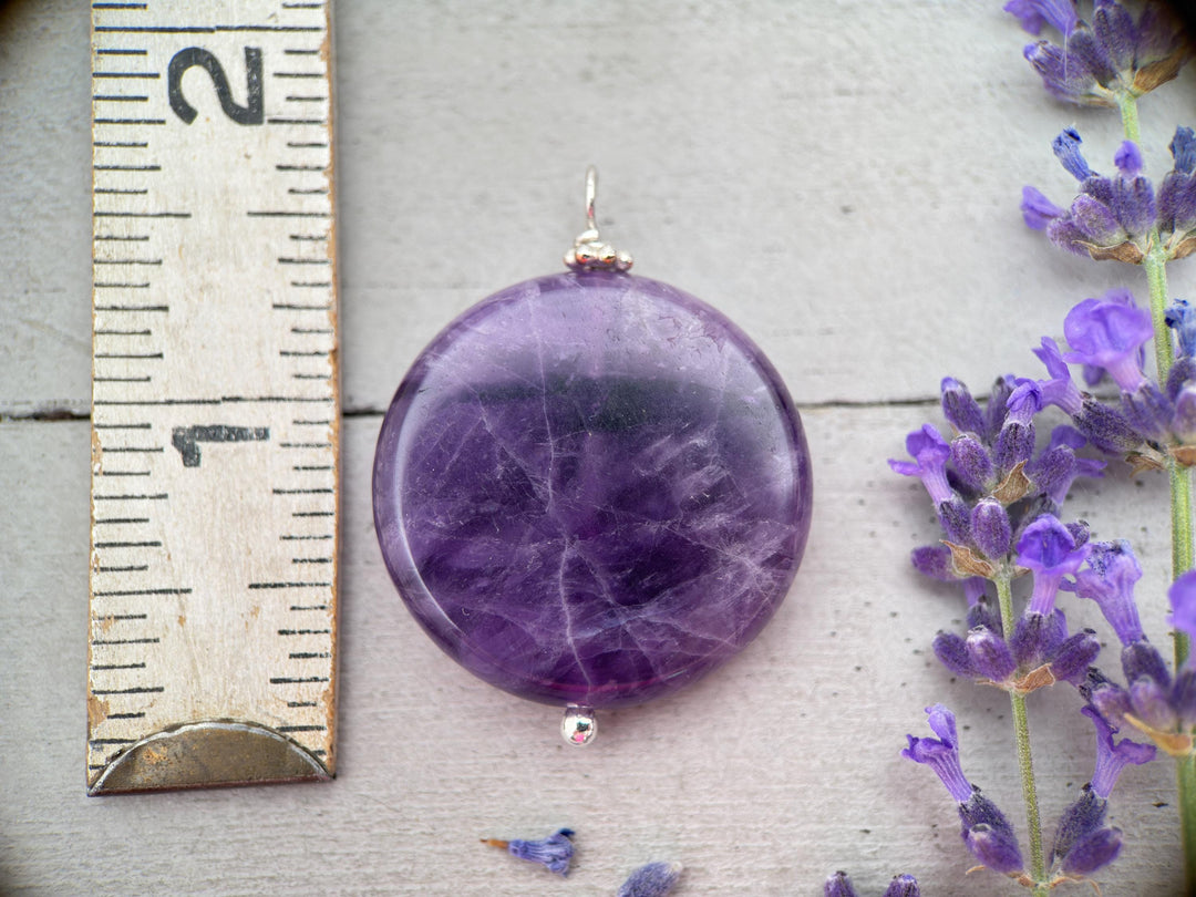Amethyst Crystal Sterling Silver Necklace - SunlightSilver