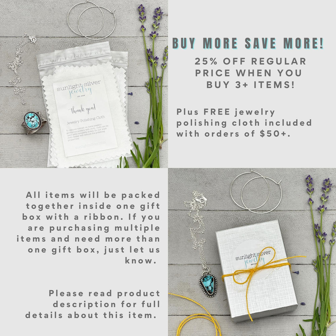 Gorgeous Natural Turquoise and Sterling Silver Small Earrings – December Birthstone - Handmade in the USA - SunlightSilver