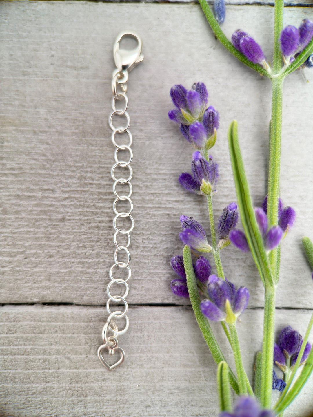 Sterling Silver Necklace Extender with Dainty Heart Charm | Interchangeable Jewelry Lengthener | Manage Layered Necklaces | Handmade in USA - SunlightSilver