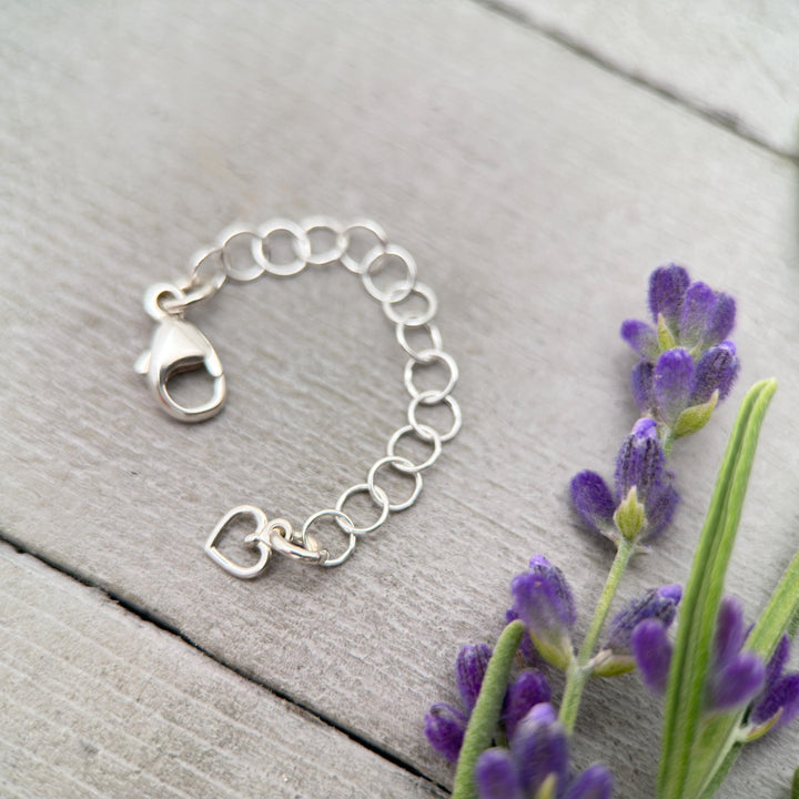 Sterling Silver Necklace Extender with Dainty Heart Charm | Interchangeable Jewelry Lengthener | Manage Layered Necklaces | Handmade in USA - SunlightSilver