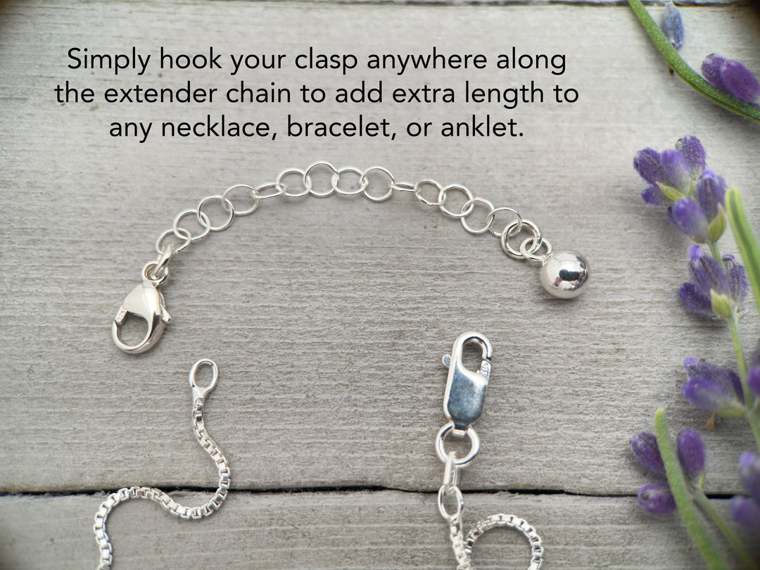 Sterling Silver Necklace Extender with Ball Charm | Interchangeable Layered Necklace Clasp | Untangling Clasp | Multi Necklace Separator - SunlightSilver