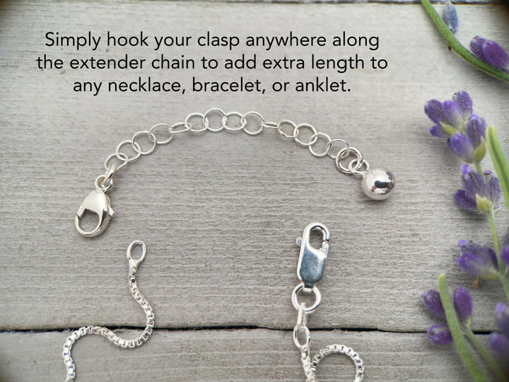 Sterling Silver Necklace Extender with Ball Charm | Interchangeable Layered Necklace Clasp | Untangling Clasp | Multi Necklace Separator - SunlightSilver