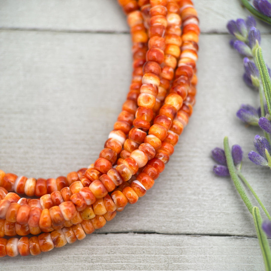 Orange or Red Spiny Oyster and Solid 925 Sterling Silver - SunlightSilver