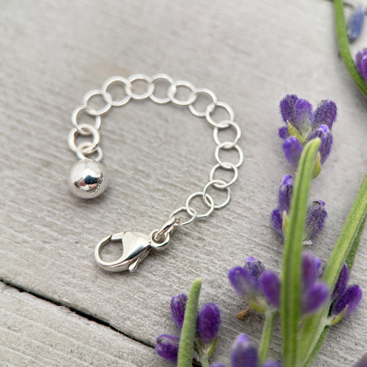 Sterling Silver Necklace Extender with Ball Charm | Interchangeable Layered Necklace Clasp | Untangling Clasp | Multi Necklace Separator - SunlightSilver