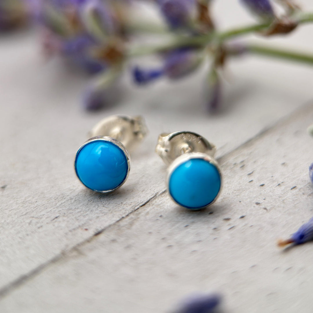 Blue Ridge Turquoise and Sterling Silver Post Stud Earrings - SunlightSilver