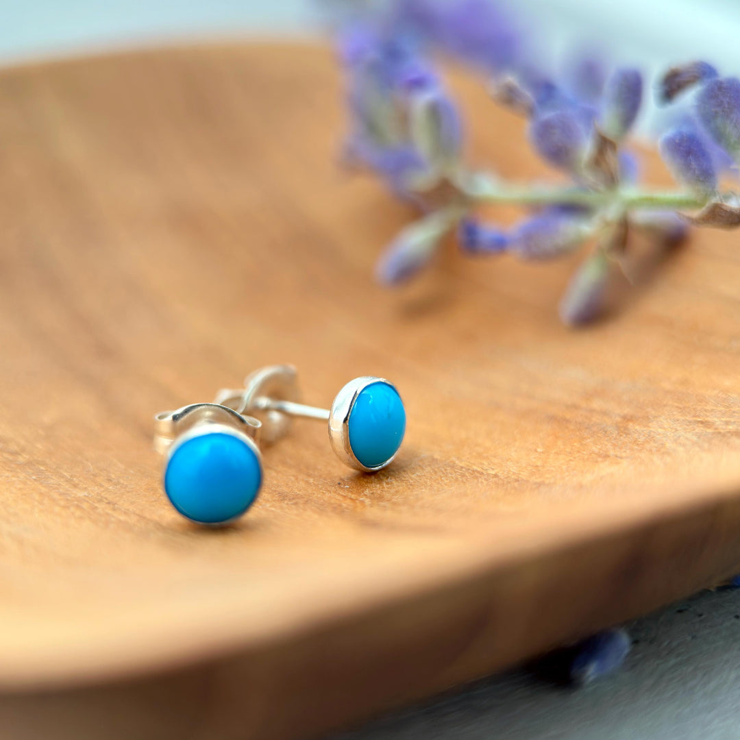 Blue Ridge Turquoise and Sterling Silver Post Stud Earrings - SunlightSilver