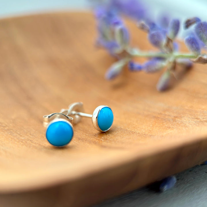 Blue Ridge Turquoise and Sterling Silver Post Stud Earrings - SunlightSilver