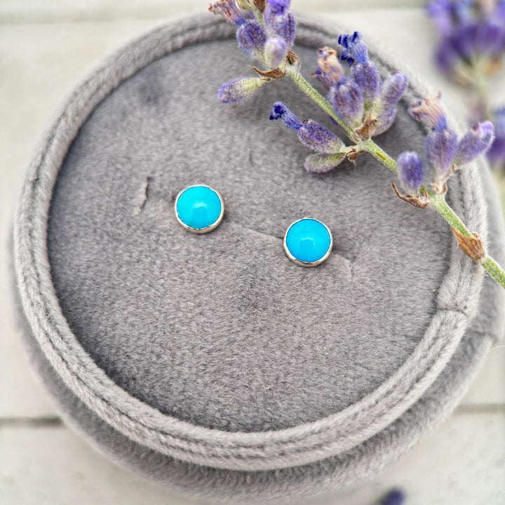 Blue Ridge Turquoise and Sterling Silver Post Stud Earrings - SunlightSilver