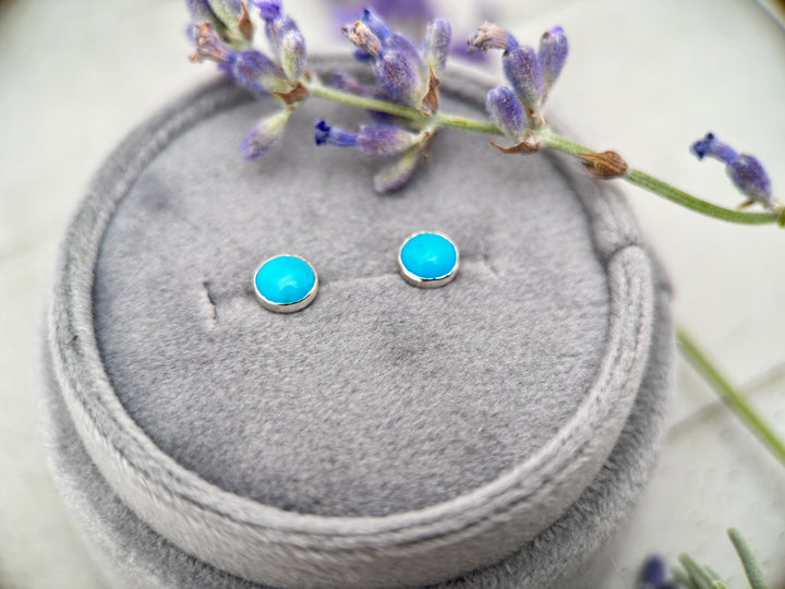 Blue Ridge Turquoise and Sterling Silver Post Stud Earrings - SunlightSilver
