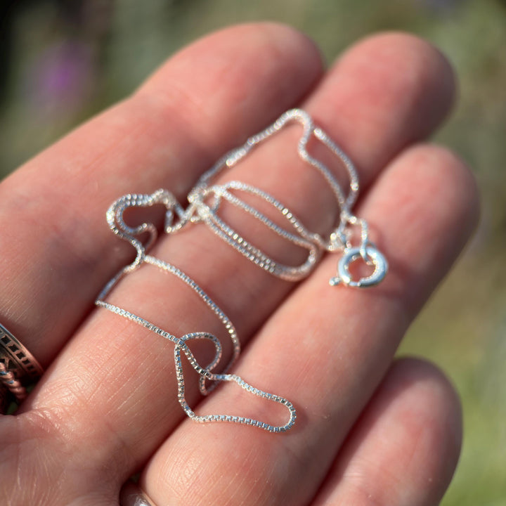 Shiny Sterling Silver Venetian Box Chain Necklace – 1mm Wide – 16", 18", or 20" Length - Italian Solid 925 Sterling Silver Chains - SunlightSilver