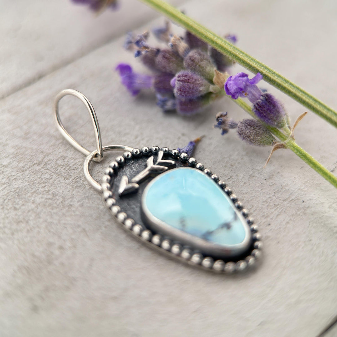Golden Hills Turquoise Pendant | Sterling Silver Protective Arrow Jewelry - SunlightSilver