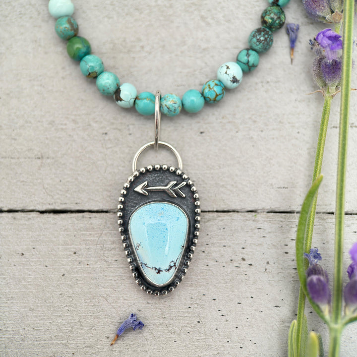 Golden Hills Turquoise Pendant | Sterling Silver Protective Arrow Jewelry - SunlightSilver