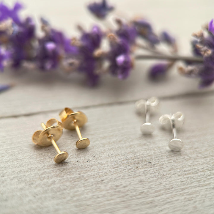 Dot Stud Earrings in Solid 925 Sterling Silver - SunlightSilver