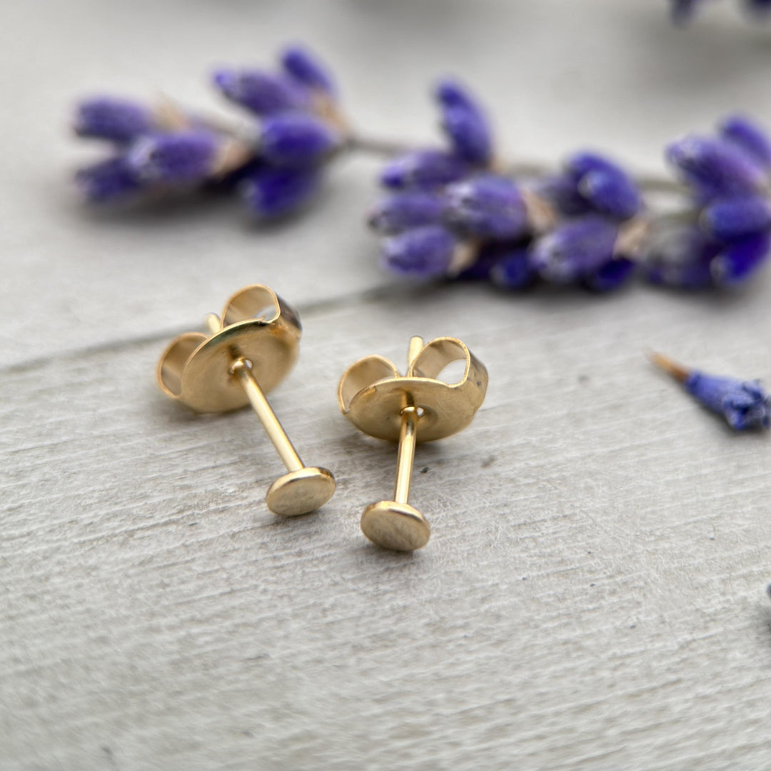 Dot Stud Earrings in Solid 925 Sterling Silver - SunlightSilver