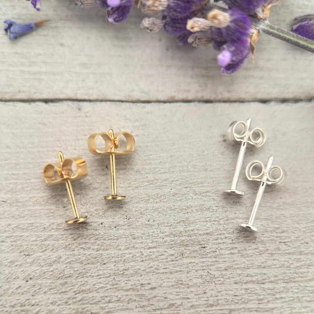 Dot Stud Earrings in Solid 925 Sterling Silver - SunlightSilver