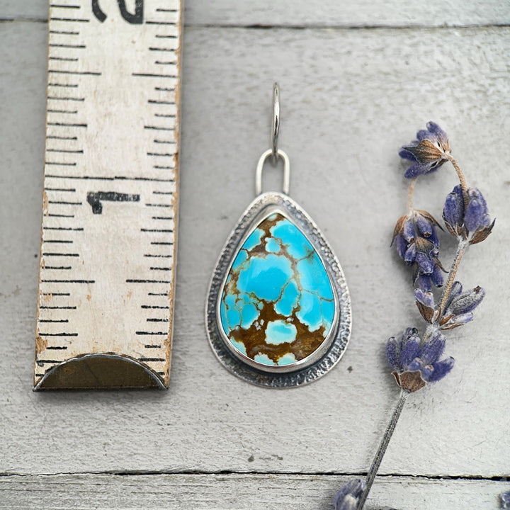 Number 8 Turquoise Pendant – Solid 925 Sterling Silver - Famous Nevada American Mine - Made in the USA - SunlightSilver