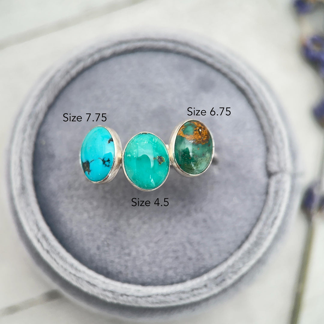 Dainty Turquoise 925 Sterling Silver Stacking Ring - Minimalist Jewelry, Southwestern - Handmade in USA - SunlightSilver