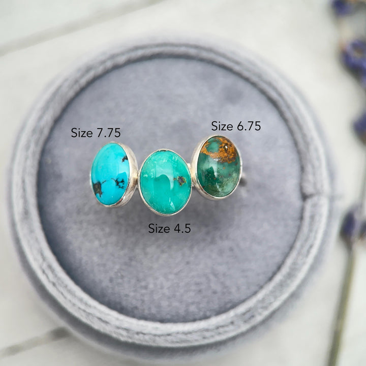 Dainty Turquoise 925 Sterling Silver Stacking Ring - Minimalist Jewelry, Southwestern - Handmade in USA - SunlightSilver