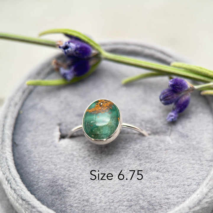 Dainty Turquoise 925 Sterling Silver Stacking Ring - Minimalist Jewelry, Southwestern - Handmade in USA - SunlightSilver