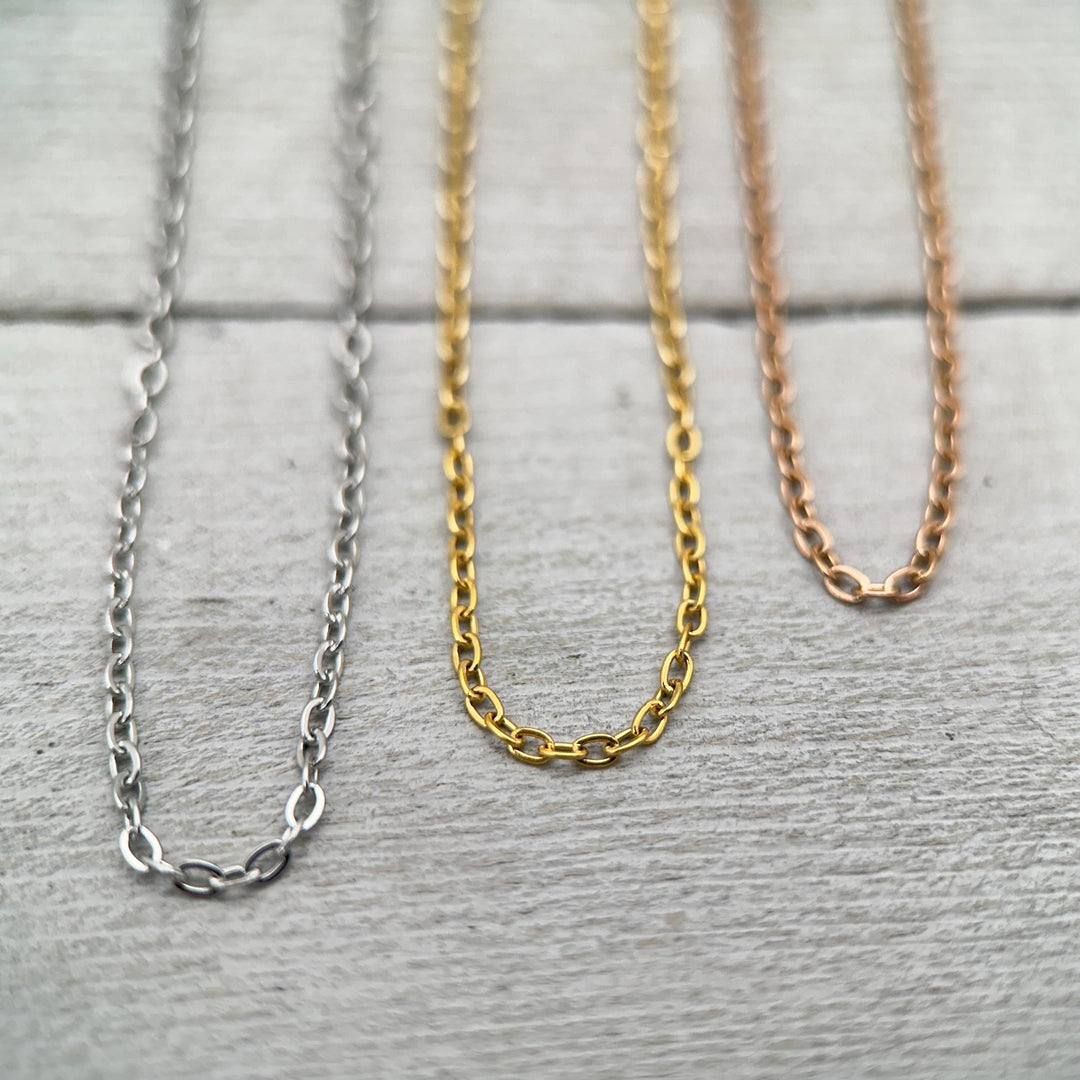 Stainless Steel Chain 16", 18", or 20" Length - Dainty Feminine Layering - Silver Gold Rose - 316L Surgical Grade Hypoallergenic Non-Tarnish - SunlightSilver