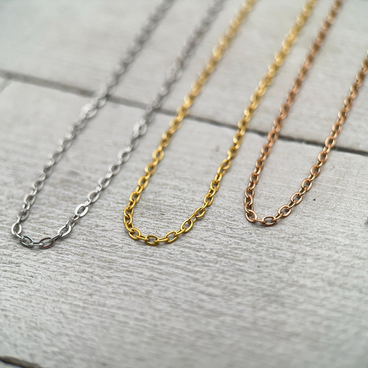 Stainless Steel Chain 16", 18", or 20" Length - Dainty Feminine Layering - Silver Gold Rose - 316L Surgical Grade Hypoallergenic Non-Tarnish - SunlightSilver